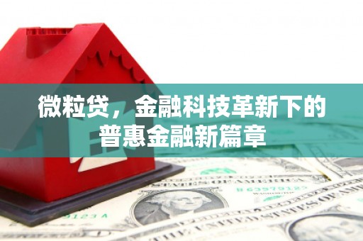 灌阳微粒贷，金融科技革新下的普惠金融新篇章