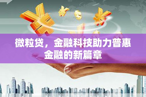 灌阳微粒贷，金融科技助力普惠金融的新篇章
