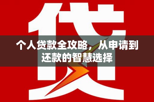 灌阳个人贷款全攻略，从申请到还款的智慧选择