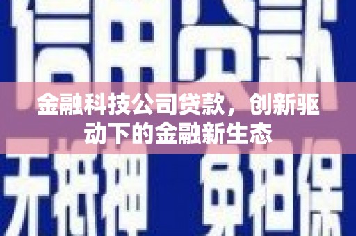 灌阳金融科技公司贷款，创新驱动下的金融新生态