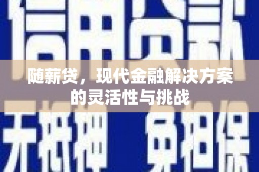 灌阳随薪贷，现代金融解决方案的灵活性与挑战