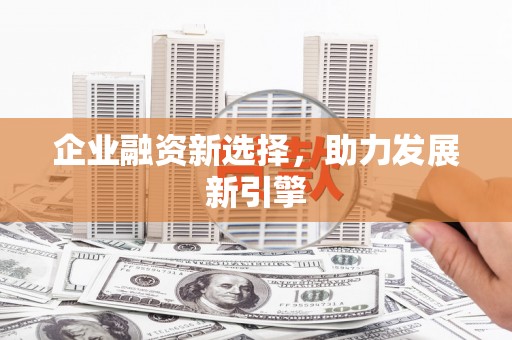 灌阳企业融资新选择，助力发展新引擎