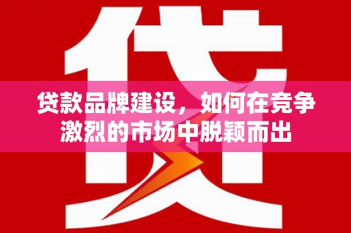 灌阳贷款品牌建设，如何在竞争激烈的市场中脱颖而出