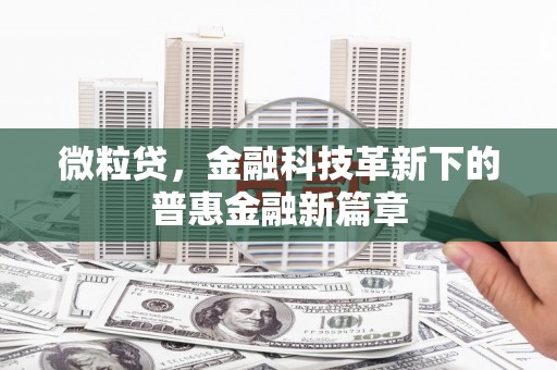 灌阳微粒贷，金融科技革新下的普惠金融新篇章