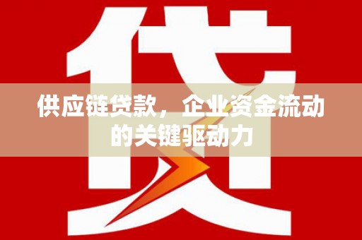 灌阳供应链贷款，企业资金流动的关键驱动力
