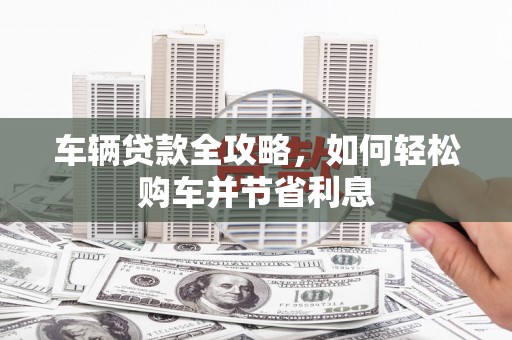 灌阳车辆贷款全攻略，如何轻松购车并节省利息
