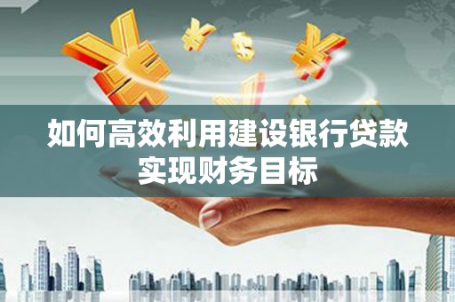 灌阳如何高效利用建设银行贷款实现财务目标