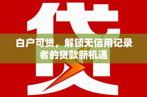 灌阳白户可贷，解锁无信用记录者的贷款新机遇
