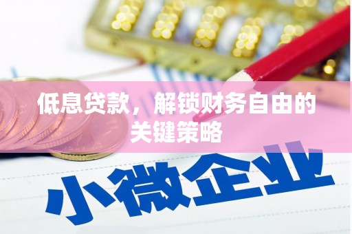 灌阳低息贷款，解锁财务自由的关键策略