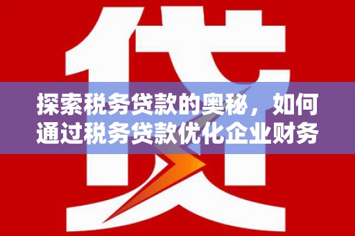 灌阳探索税务贷款的奥秘，如何通过税务贷款优化企业财务
