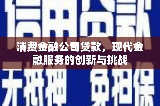 灌阳消费金融公司贷款，现代金融服务的创新与挑战