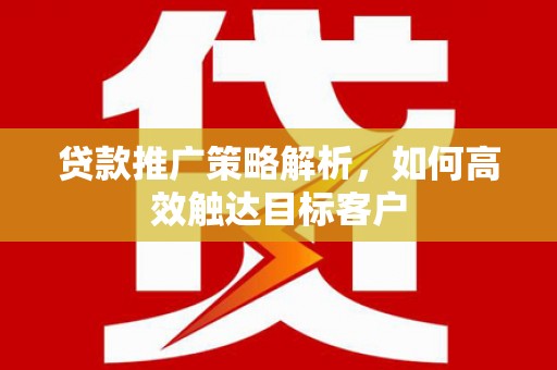 灌阳贷款推广策略解析，如何高效触达目标客户