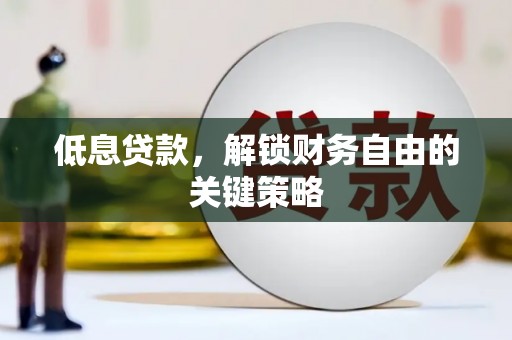 灌阳低息贷款，解锁财务自由的关键策略