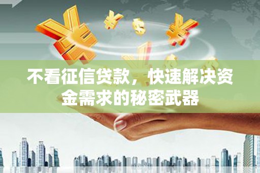 灌阳不看征信贷款，快速解决资金需求的秘密武器