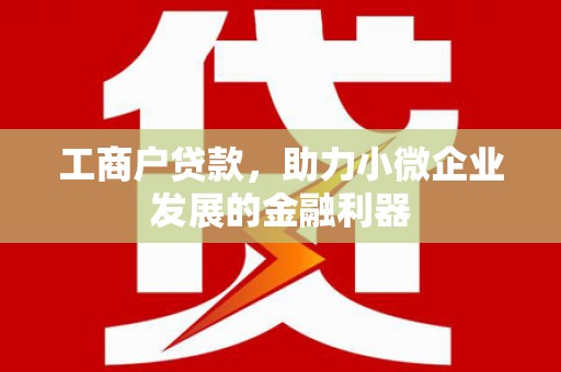 灌阳工商户贷款，助力小微企业发展的金融利器