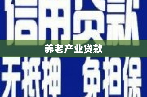 灌阳养老产业贷款