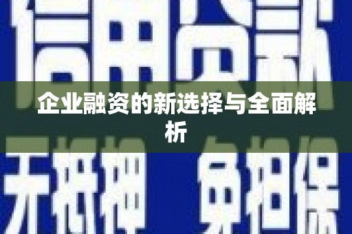 灌阳企业融资的新选择与全面解析